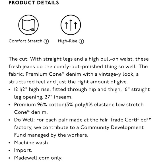 Plus Pull-on Straight Jeans - Madewell - Size 20 - Picture 6 of 6